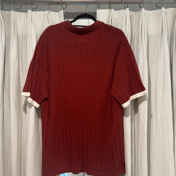 Rust Red Button-Up Beach/Pool Cardigan - Picture 2 of 2